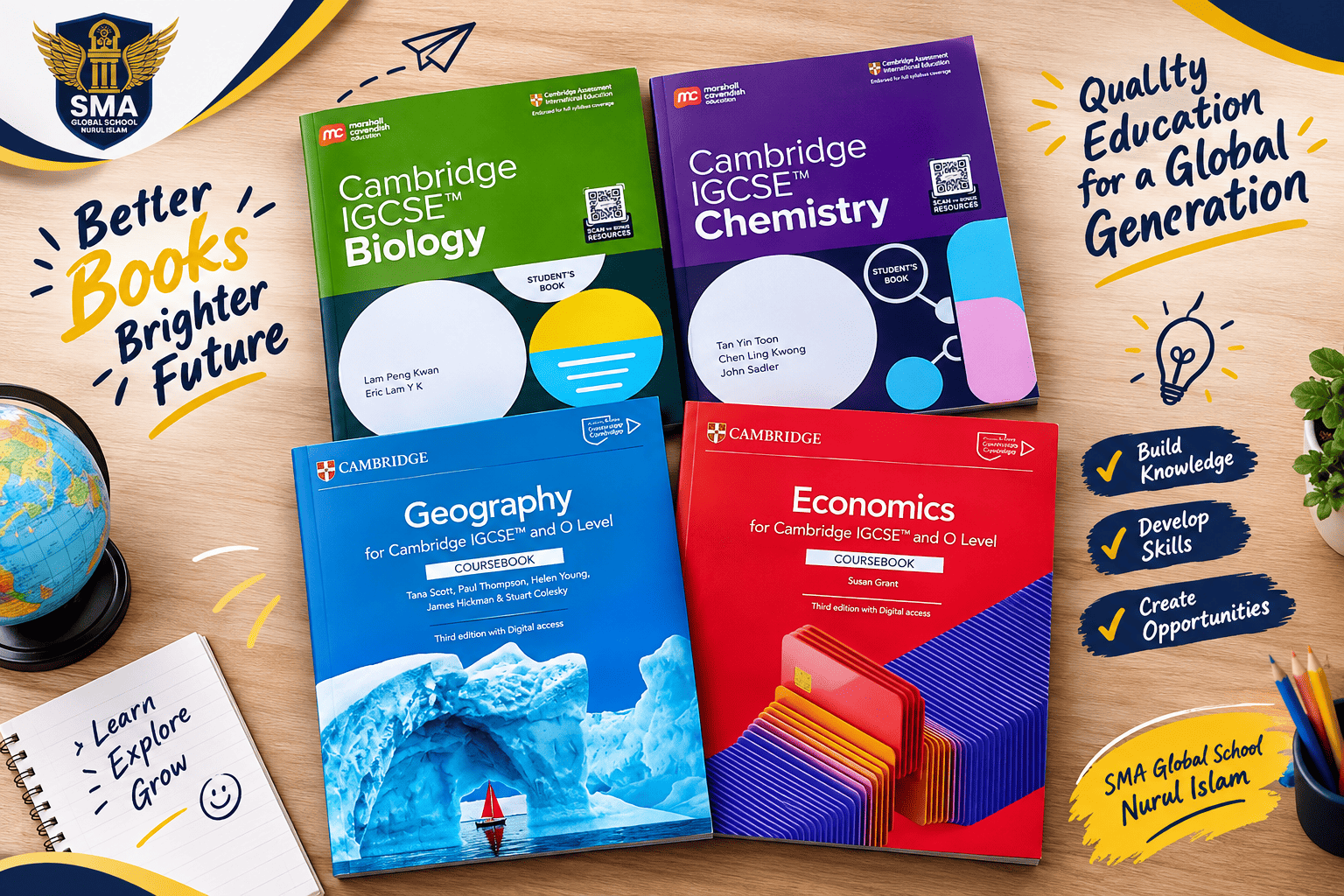 Cambridge books for chemistry, biology, economics, and geography 